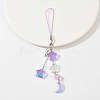 Alloy Wing with Glass Moon & Star Mobile Straps HJEW-YW00181-04-1