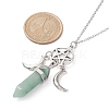 Natural & Synthetic Mixed Gemstone Bullet Pendant Necklace NJEW-JN04513-4