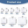 150Pcs 8 Styles Transparent Glass Square Cabochons GGLA-FH0001-04-2
