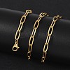 Ion Plating(IP) 304 Stainless Steel Paperclip Chain Necklace for Women NJEW-C011-03G-4