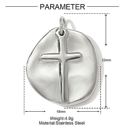 304 Stainless Steel Pendants STAS-OY001-12P-1