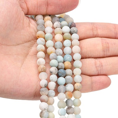 Natural Flower Amazonite Beads Strands G-G692-01F-6mm-1
