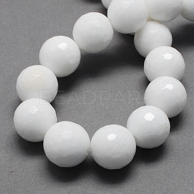 Natural White Jade Bead Strands G-R166-12mm-22-1