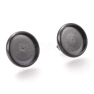 304 Stainless Steel Stud Earring Settings STAS-I162-02E-B-1