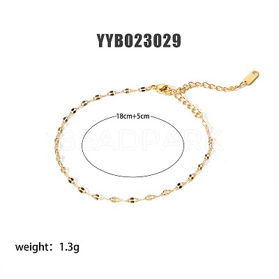 Simple 304 Stainless Steel Dapped Chain Bracelets PM6439-4-1