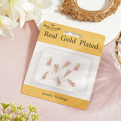 8Pcs 2 Style Brass Enamel Charms KK-BBC0020-37-1