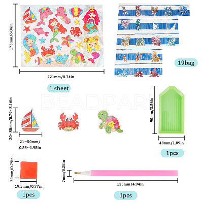 DIY Ocean Theme Sticker Kit DIY-WH0453-30-1