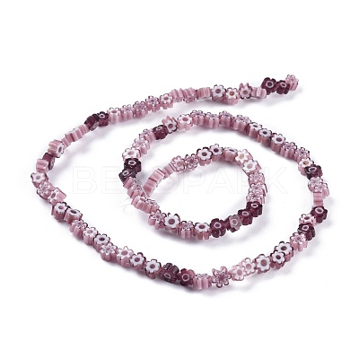 Handmade Millefiori Glass Bead Strands LAMP-J035-4mm-10-1
