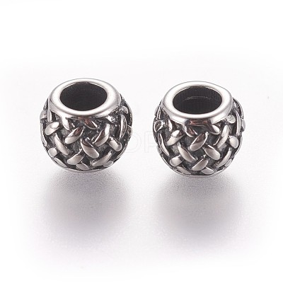 316 Surgical Stainless Steel European Beads STAS-P237-37AS-1