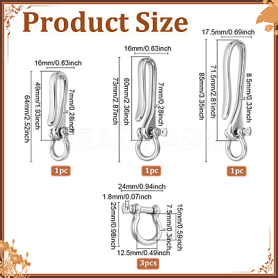 U-Shaped Brass Key Hook Shanckle Clasps KK-PH0012-37-1