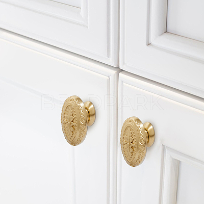 Oval Brass Wooden Box Pull Handle FIND-WH0817-193G-1