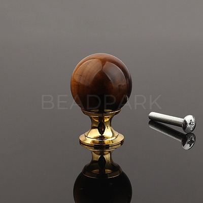 Metal & Natural Tiger Eye Drawer Knobs PW-WG57F80-01-1