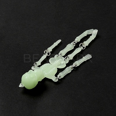 Halloween Luminous PVC Skeleton Pendants HJEW-B007-01-1