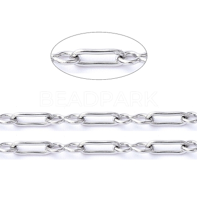 Non-Tarnish 3.28 Feet 304 Stainless Steel Link Chains X-CHS-D032-04P-1