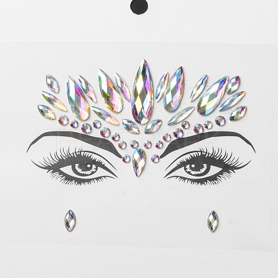 Acrylic Face Gems Stickers MRMJ-F014-01-1