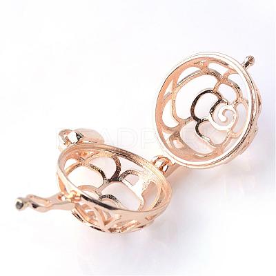 Rack Plating Brass Cage Pendants KK-S751-009KC-1