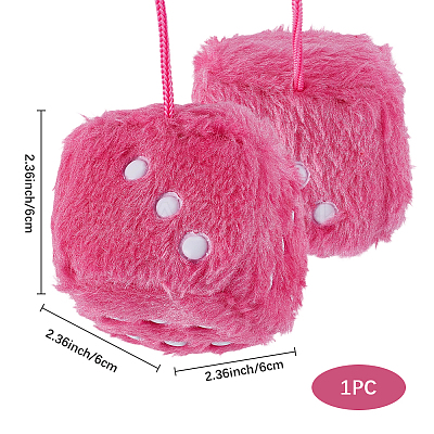 Dice Plush Cloth Pendant Decorations HJEW-SP0001-84B-1