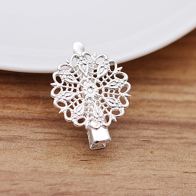 Iron Alligator Hair Clip Findings OHAR-PW0001-030S-1