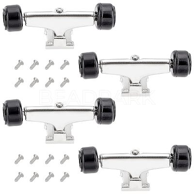 Plastic & Aluminum Alloy Skateboard Bracket Bearing Wheel AJEW-FG0001-76B-1