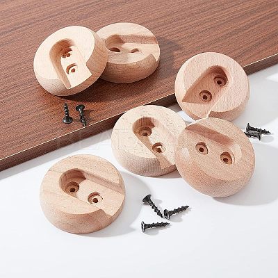 12 Sets Beech Wood Closet Pole Socket FIND-CA0004-90-1