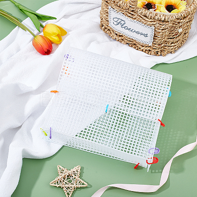 DIY Rectangle Plastic Mesh Sheet Sets DIY-WH0301-11-1