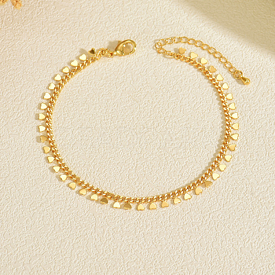 Brass Heart Tassel Anklets for Women HT1275-1