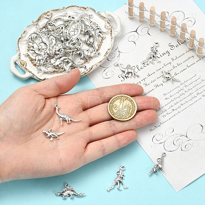 60Pcs 6 Styles Tibetan Style Alloy Pendants FIND-YW0011-71-1