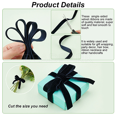Single Face Velvet Ribbons OCOR-WH0080-14A-01-1