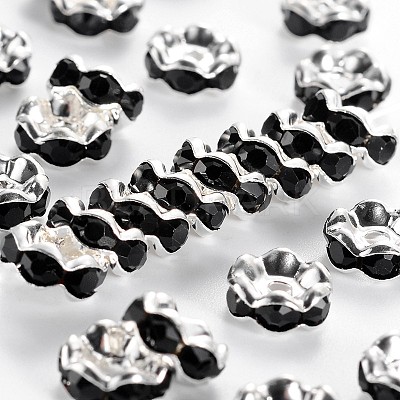 Brass Grade A Rhinestone Spacer Beads RSB030NF-04-1