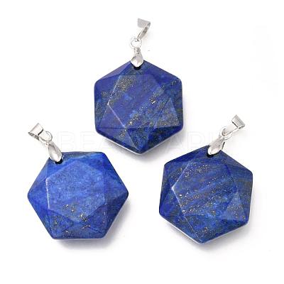 Faceted Natural Lapis Lazuli Pendants G-F340-03B-1