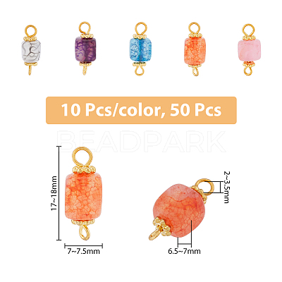 50Pcs 5 Colors Natural Agate Connector Charms FIND-DC0003-23-1