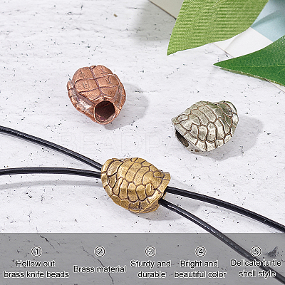 3Pcs 3 Colors Brass Beads FIND-AR0002-31-1