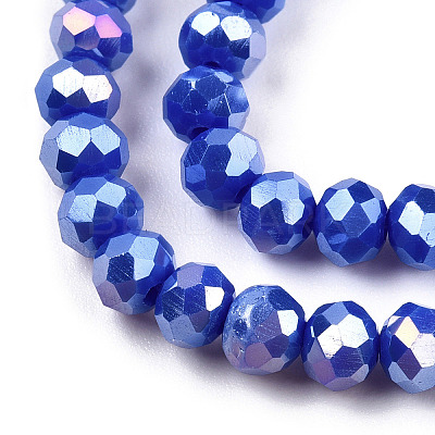 Electroplate Glass Beads Strands EGLA-A034-P4mm-B07A-1