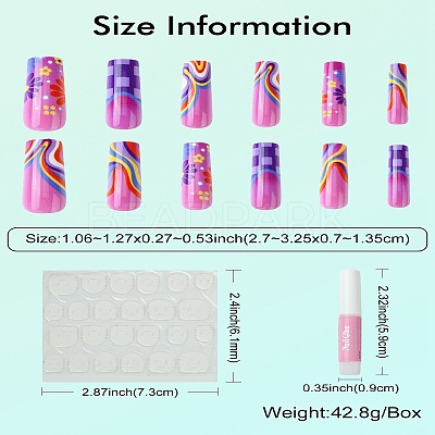 ABS Plastic Full Cover Press On False Nails DIY-CJC0006-16-1