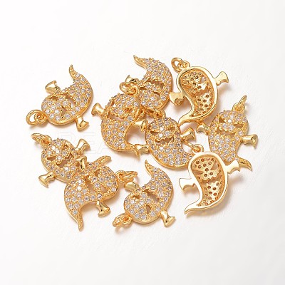 Halloween Brass Cubic Zirconia Pendants ZIRC-K026-02G-NR-1