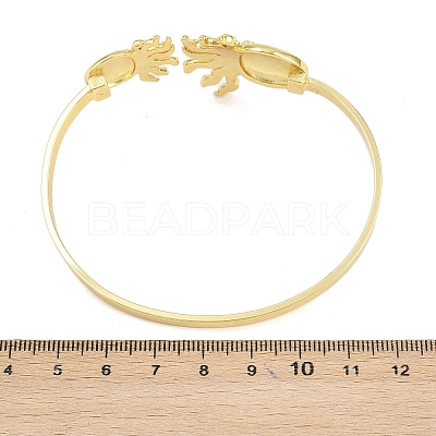 Marine Organism Brass Cuff Bangles for Women BJEW-D368-03I-G-1