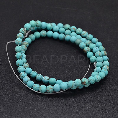 Natural Howlite Beads Strands TURQ-P027-6mm-18A-1