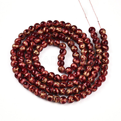 Baking Paint Glass Beads Strands DGLA-N010-6mm-07-1