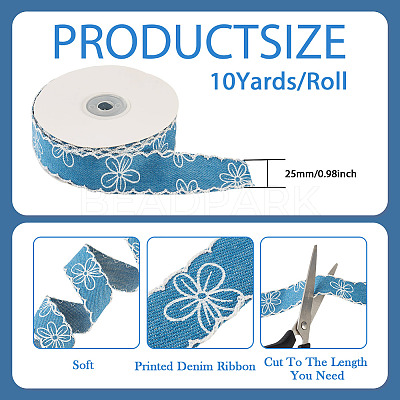 Polyester Denim Ribbons OCOR-TAC0003-18B-1