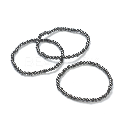Synthetic Non-magnetic Hematite Beaded Stretch Bracelets BJEW-D446-A-22-1