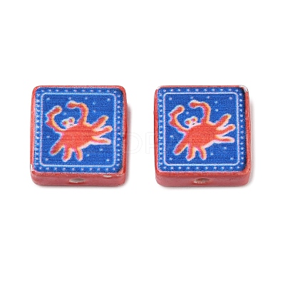 Printed Handmade Porcelain Beads PORC-G016-04L-1
