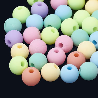 Rubberized Style Acrylic Beads MACR-S281-47-6mm-1