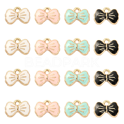 40Pcs 4 Colors Alloy Enamel Pendants ENAM-CJ0002-17-1