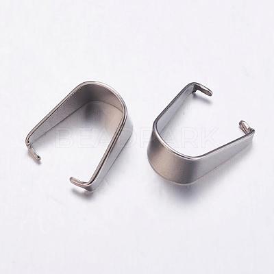 Tarnish Resistant 201 Stainless Steel Snap on Bails STAS-K146-067-6x12mm-1