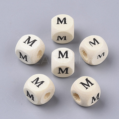 Printed Natural Wood Beads WOOD-T026-001M-1