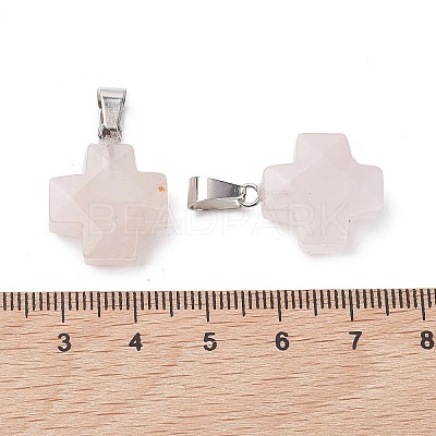 Natural Rose Quartz Pendants G-K359-02P-07-1