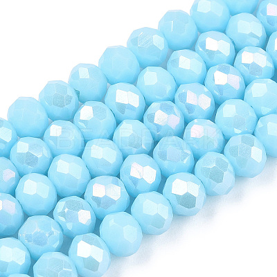 Electroplate Glass Beads Strands LS-EGLA-A034-P6mm-B14-1