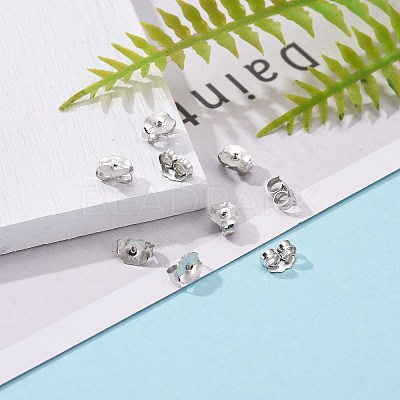 Anti-Tarnish Rhodium Plated 925 Sterling Silver Ear Nuts STER-E041-11B-1
