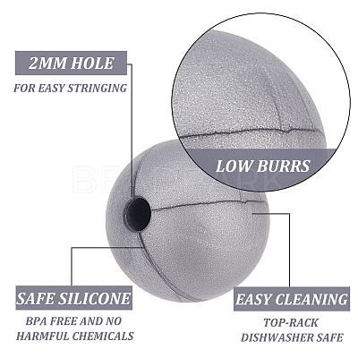 Food Grade Eco-Friendly Silicone Beads SIL-WH0010-10B-1