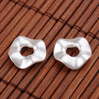 Twist Ring Imitation Pearl Acrylic Beads OACR-L004-5357-1